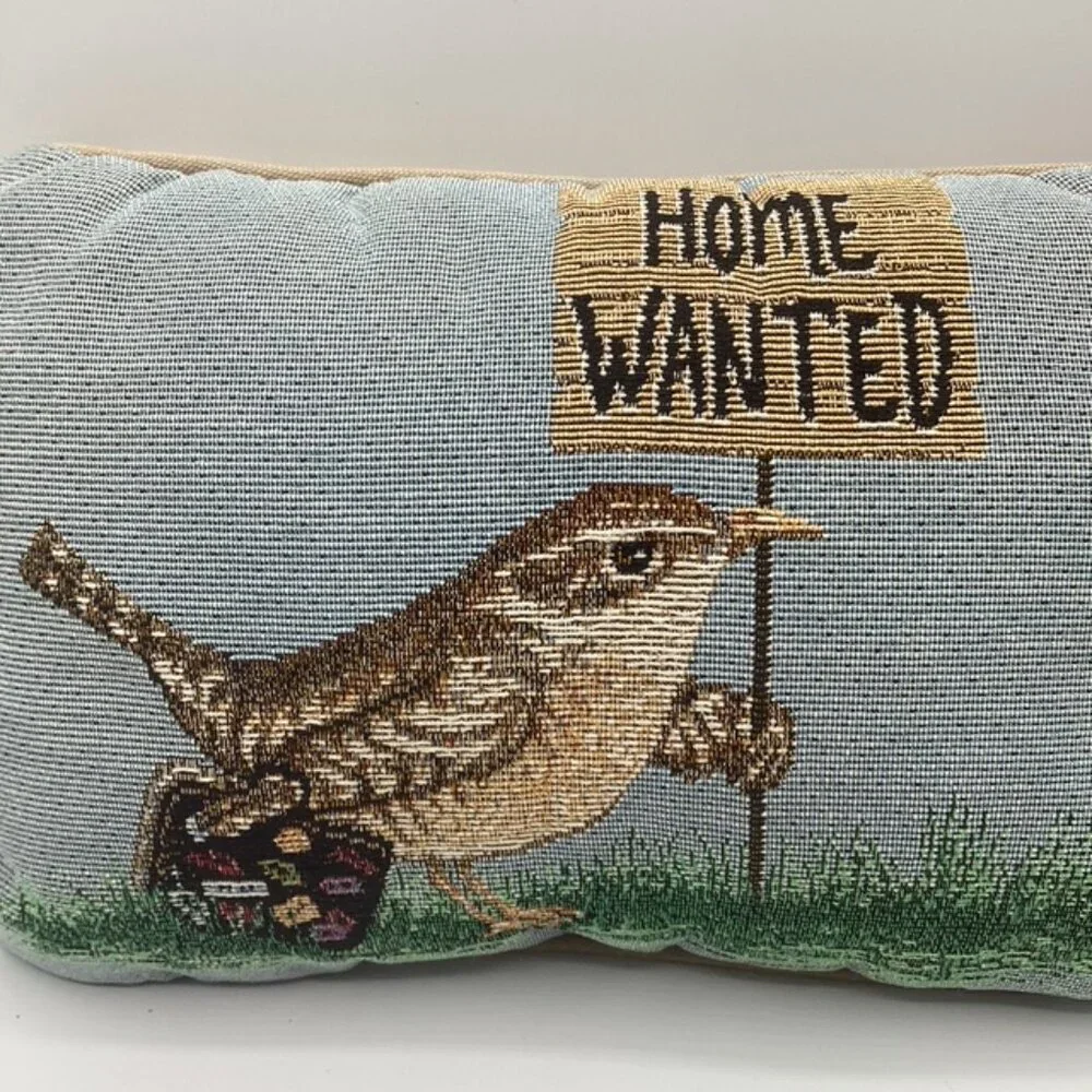 Tapestry Decor Pillow Bird/Wren Home Wanted 12.5